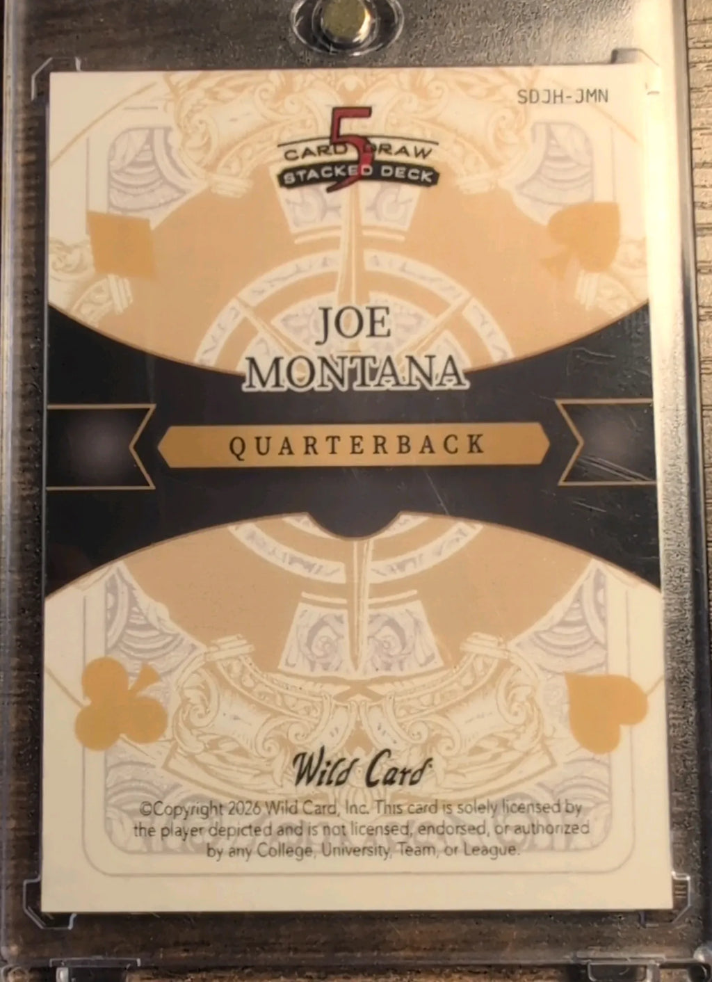 2026 Wild Card 5 Card Draw Stacked Deck Joe Montana 1/1