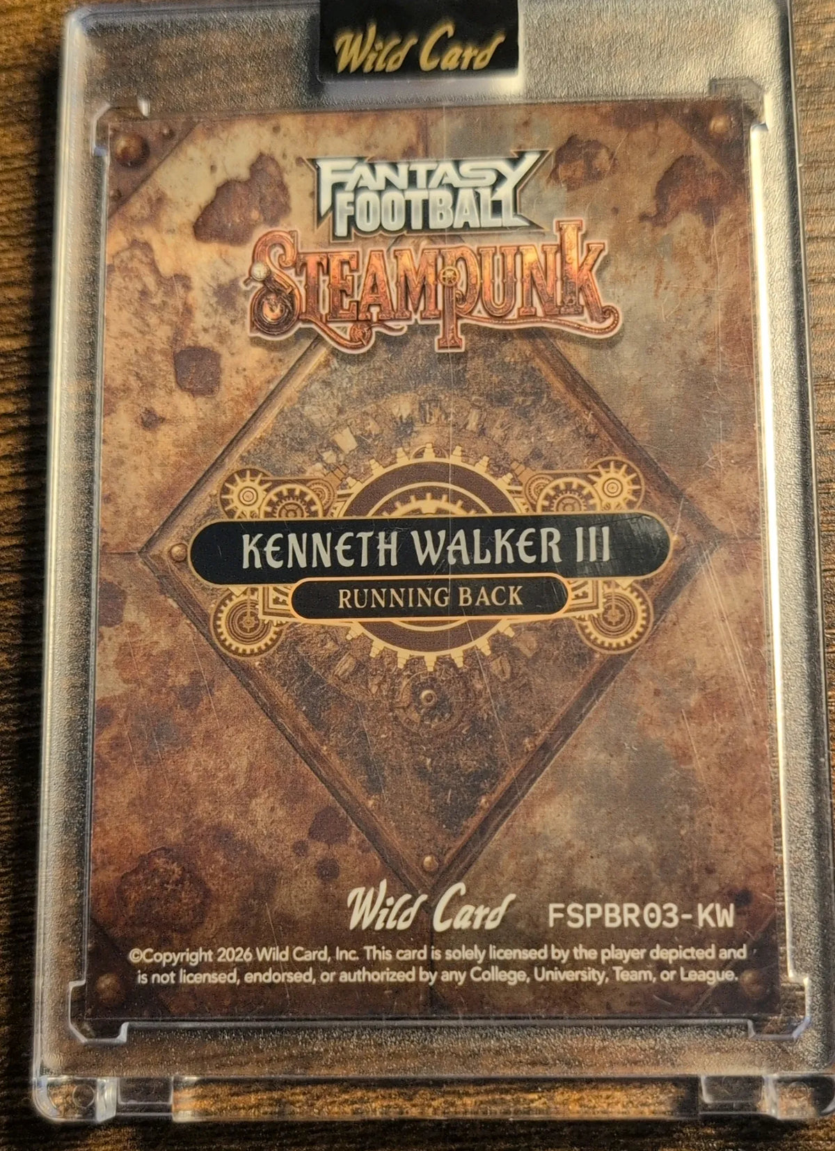 2026 Wild Card Fantasy Football Steampunk Kenneth Walker III #ESPBR03-KW 1/3