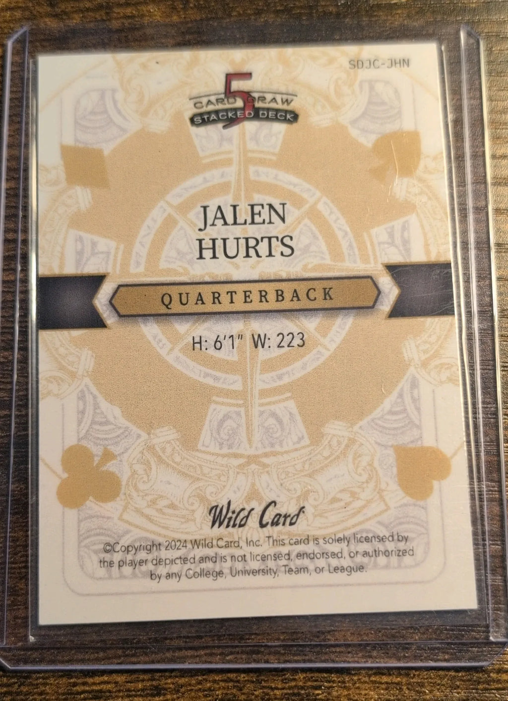2024 Wild Card 5 Card Draw Stacked Deck Jalen Hurts 1/1