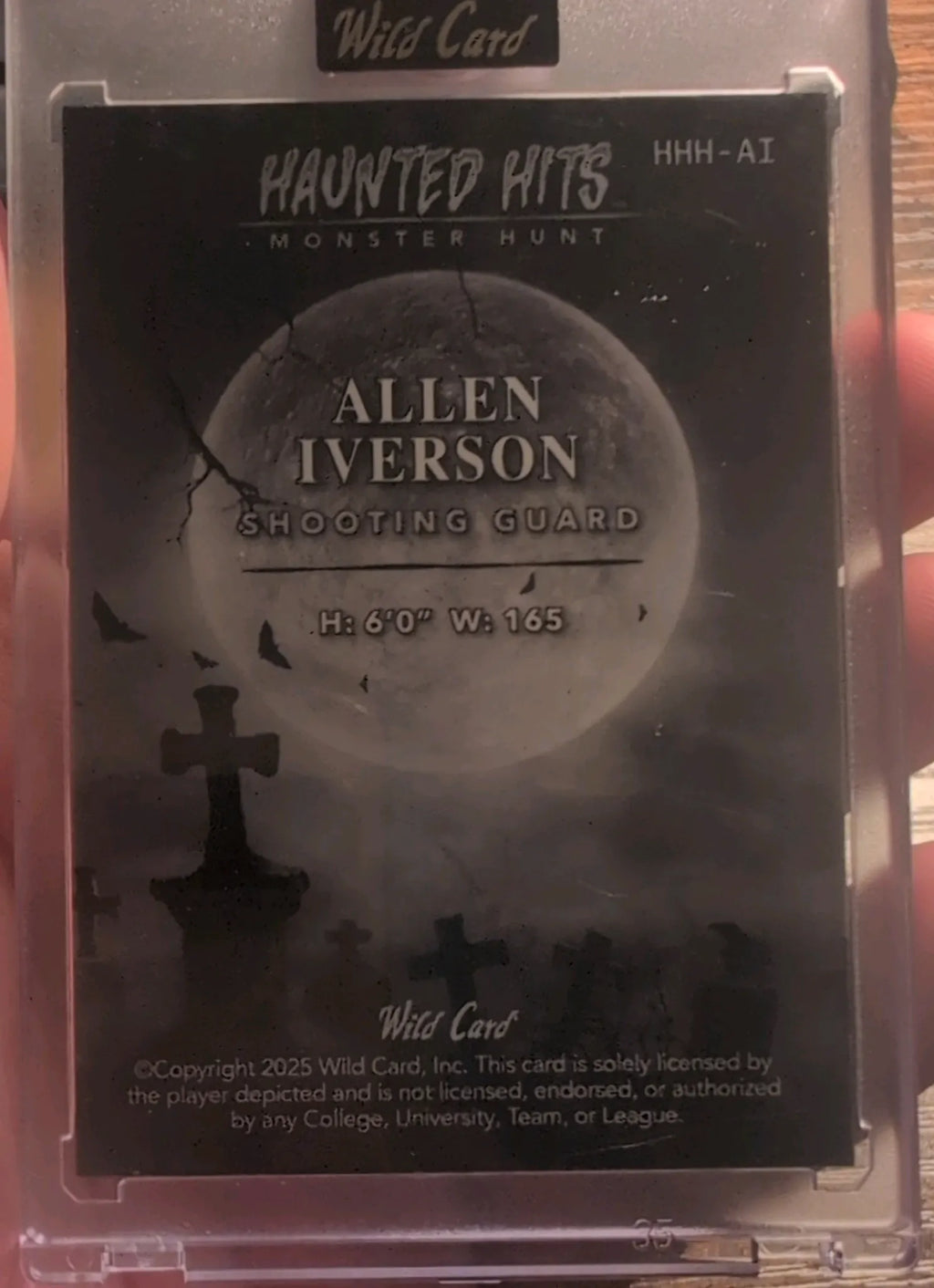 2025 Wild Card Haunted Hits Monster Hunt Allen Iverson HHH-AI 1/1