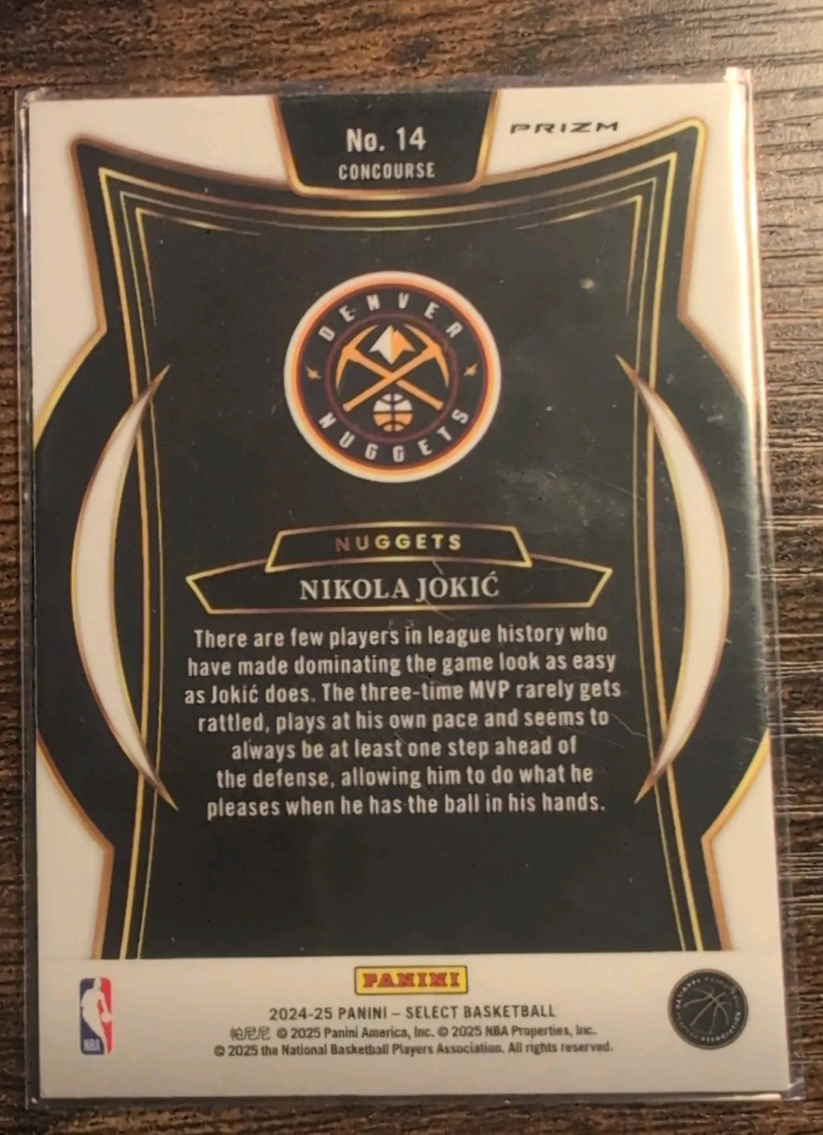 2024–25 Panini Select Nikola Jokić #14 Concourse Orange Flash Prizm