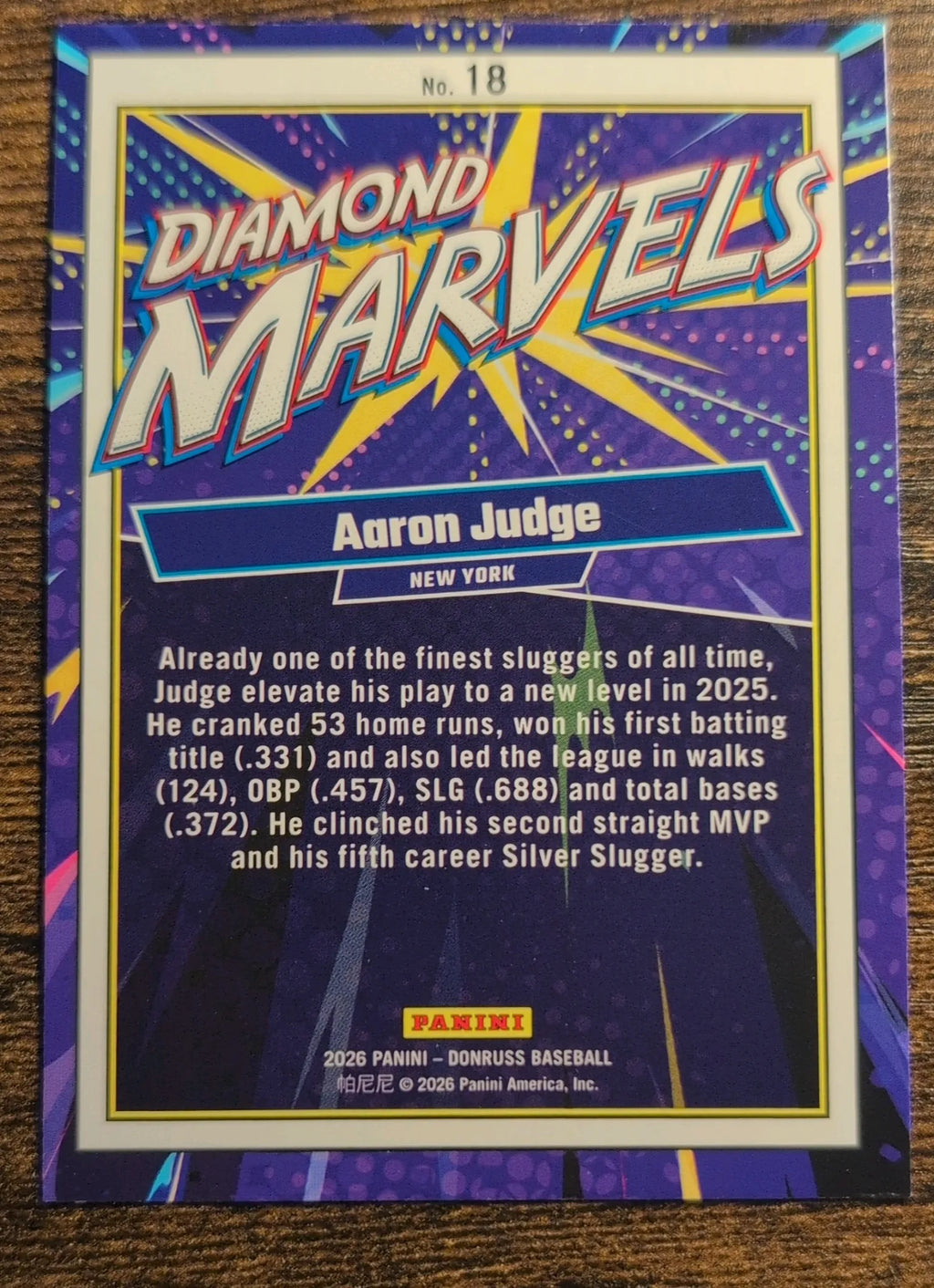 2026 Panini Donruss Diamond Marvels Aaron Judge #18