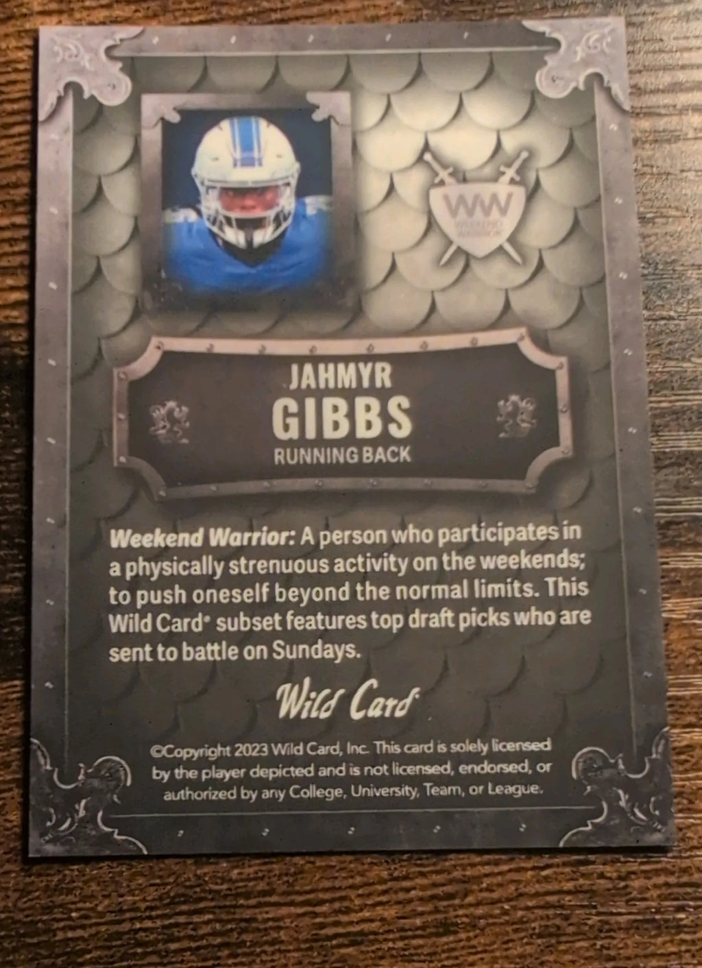 2023 Wild Card Weekend Warrior Jahmyr Gibbs RC 15/50
