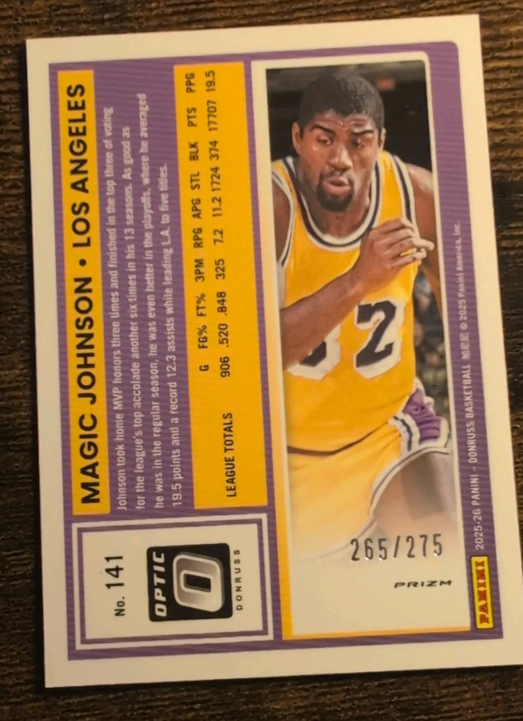 2025–26 Panini Donruss Optic Magic Johnson #141 Pink Velocity 265/275