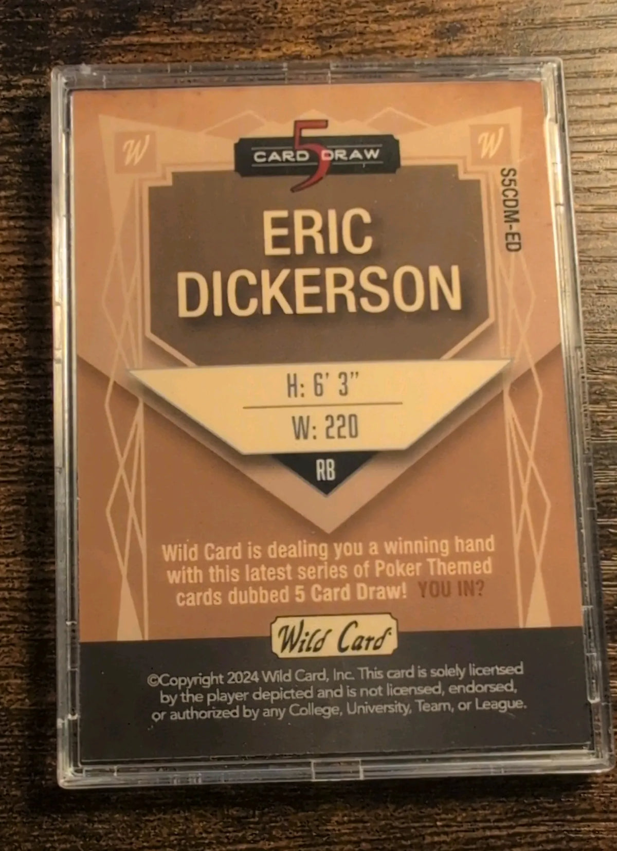 2024 Wild Card 5 Card Draw Eric Dickerson 5/5