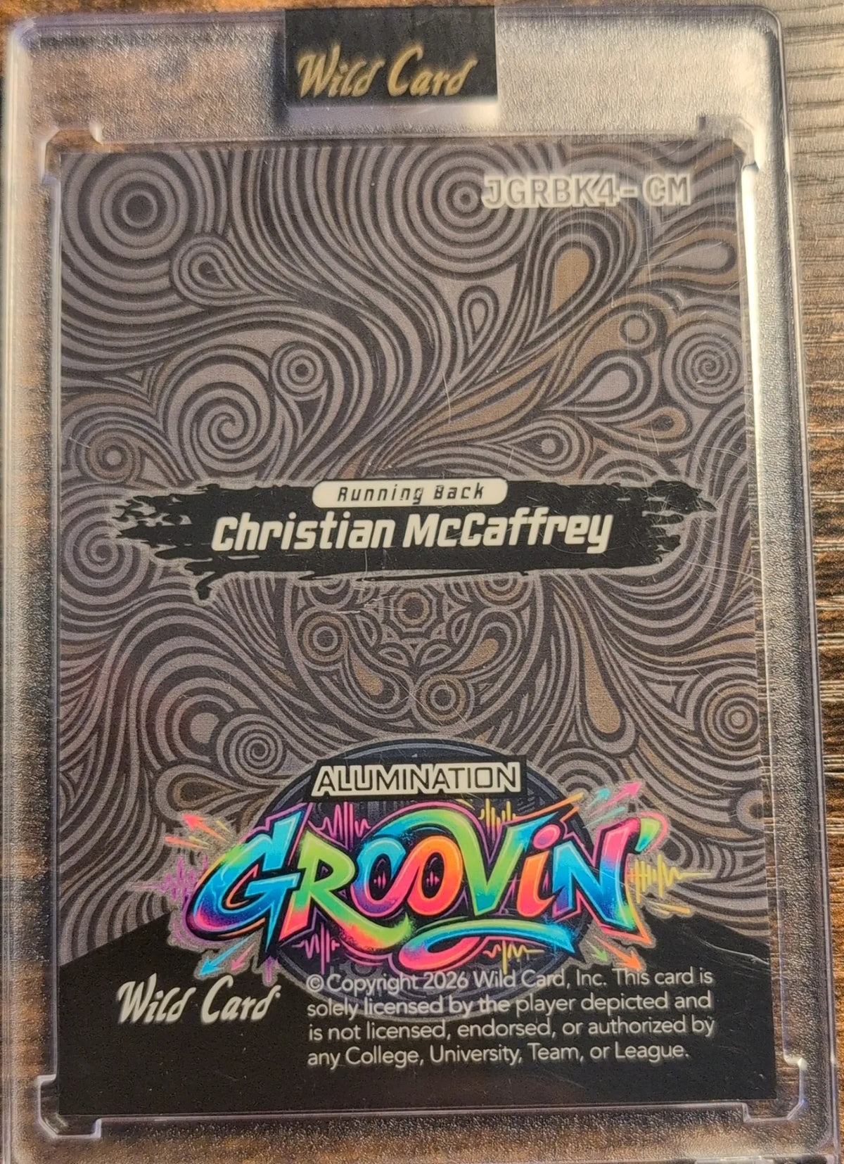 2026 Wild Card Alumination Groovin’ Christian McCaffrey #JGRBK4-CM 1/1