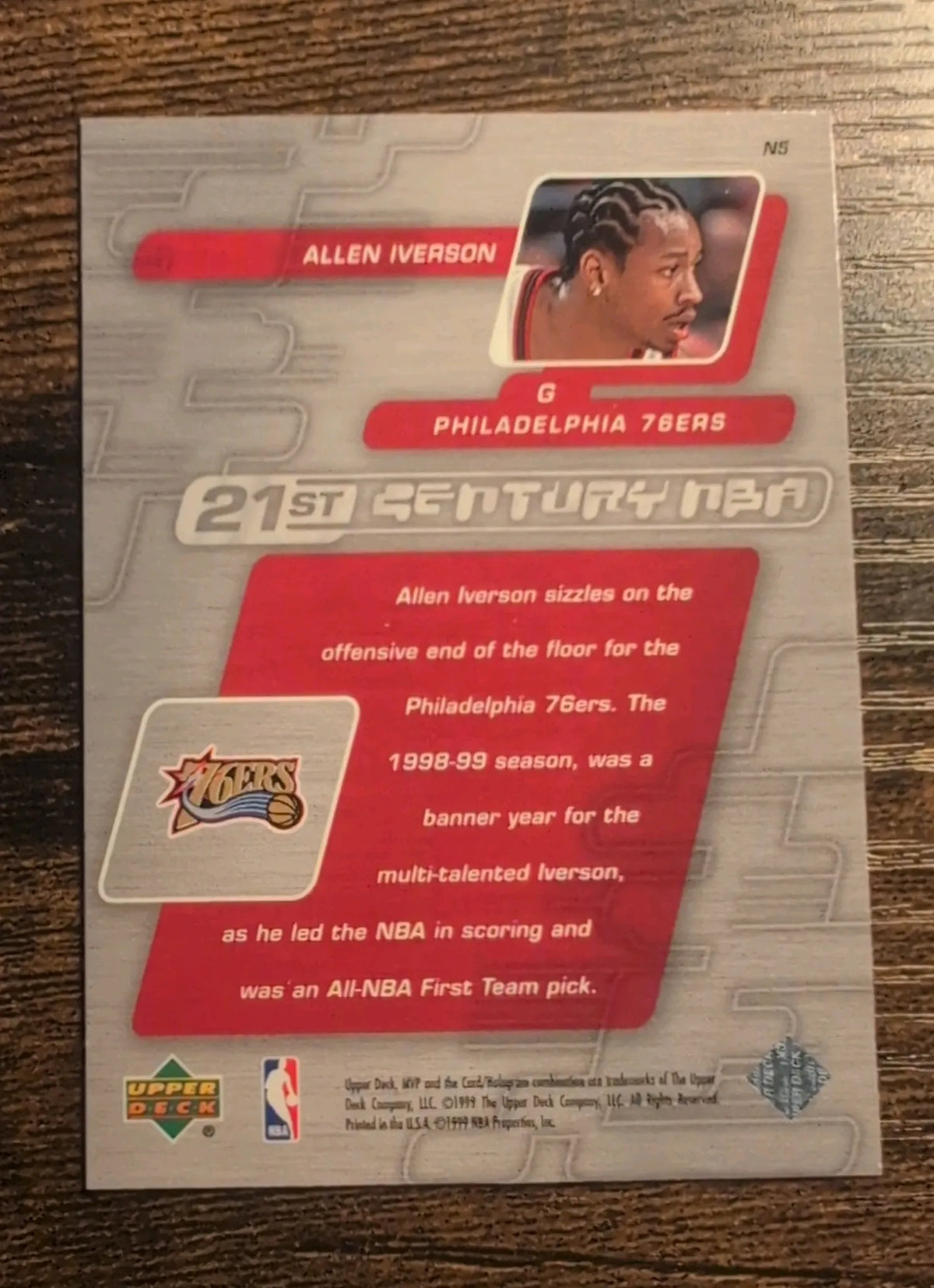1999–2000 Upper Deck MVP Allen Iverson 21st Century NBA #N3