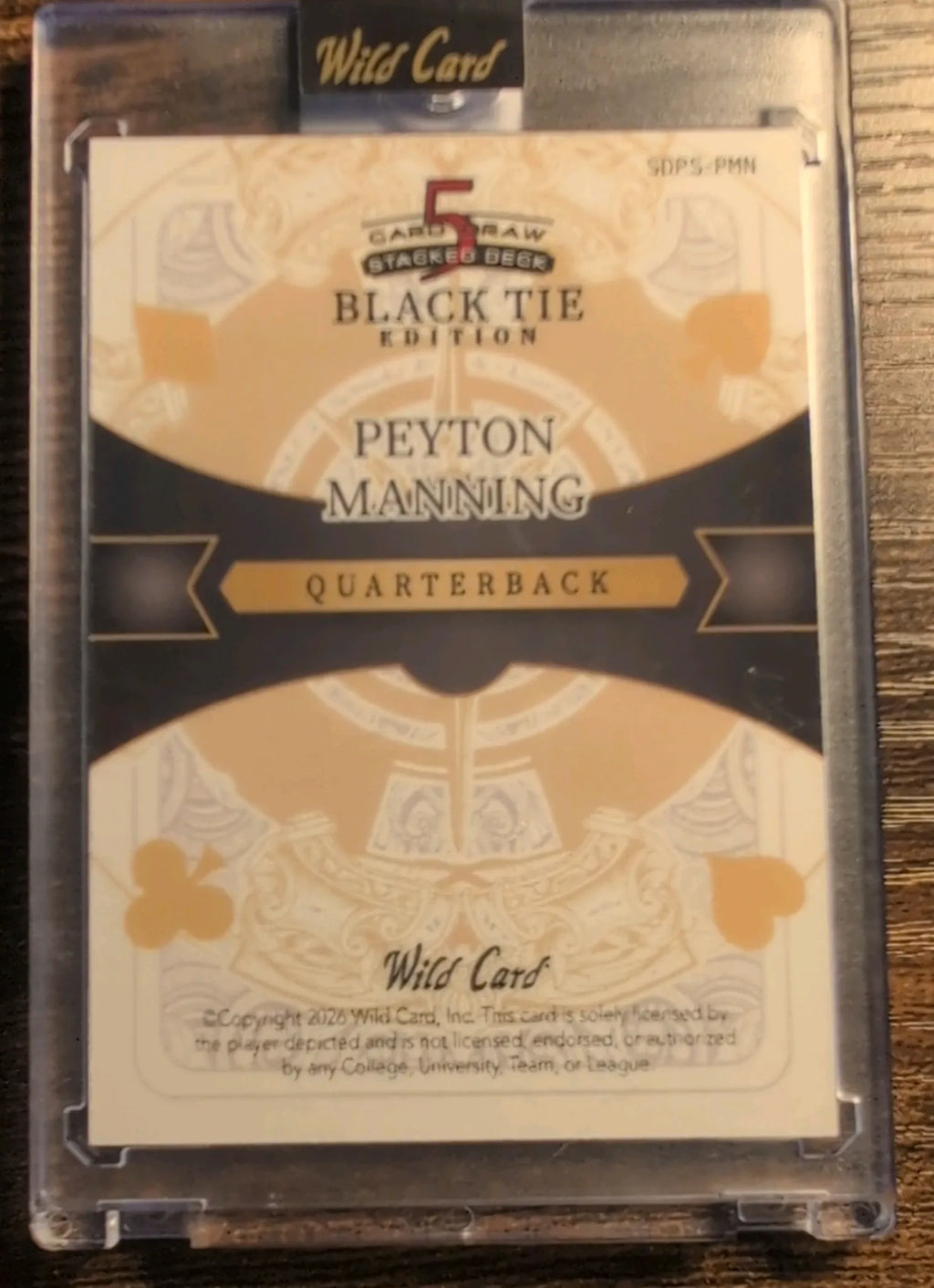 2026 Wild Card 5 Card Draw Peyton Manning Black Tie Edition 1/1