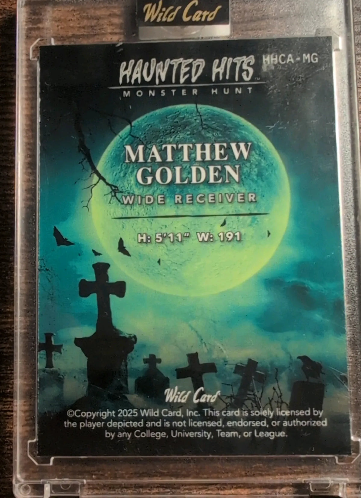 2025 Wild Card Haunted Hits Monster Hunt Matthew Golden RC #HHCA-MG 2/4