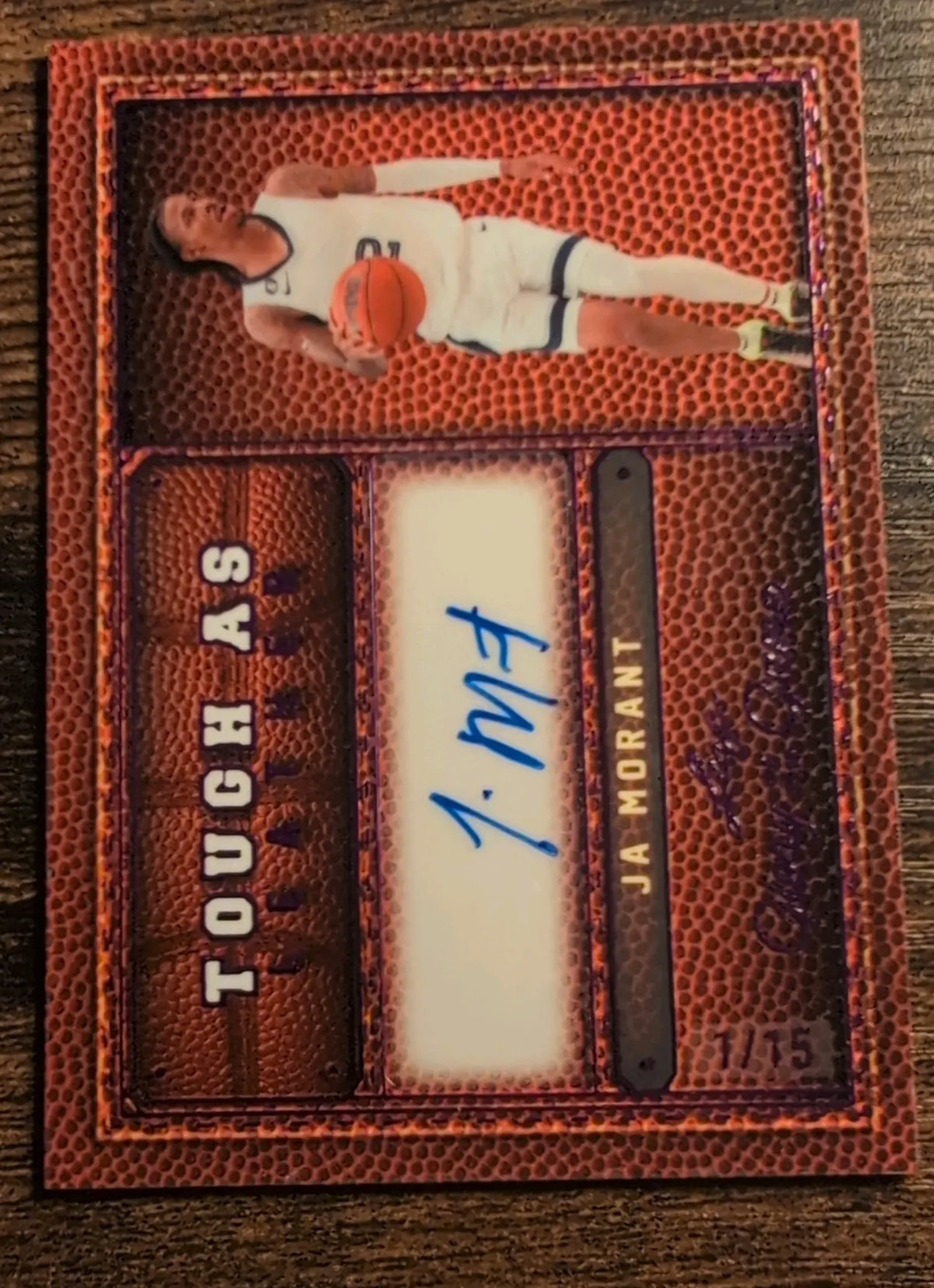 2025 Leaf Glory of the Game Ja Morant Tough as Leather Autograph #TA-JM1 1/15