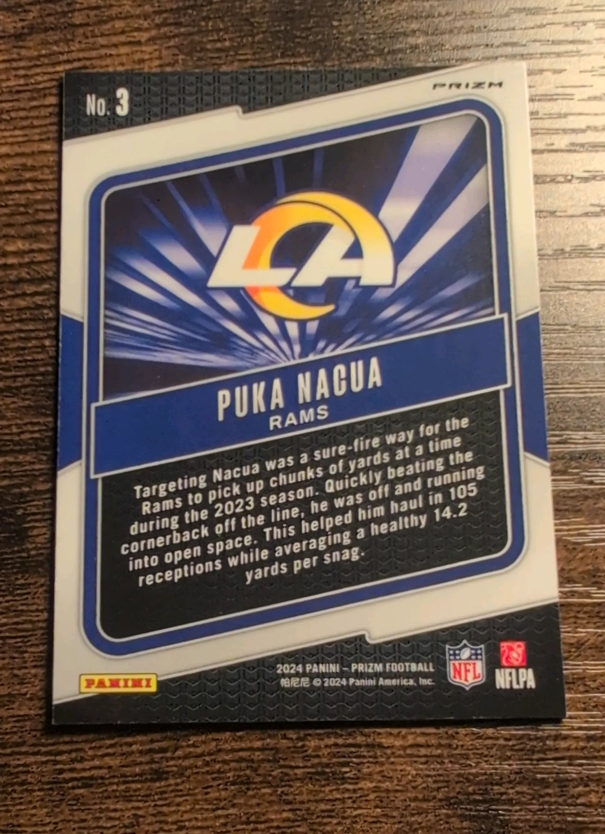 2024 Panini Prizm Puka Nacua Hype #3 Green Prizm Los Angeles Rams