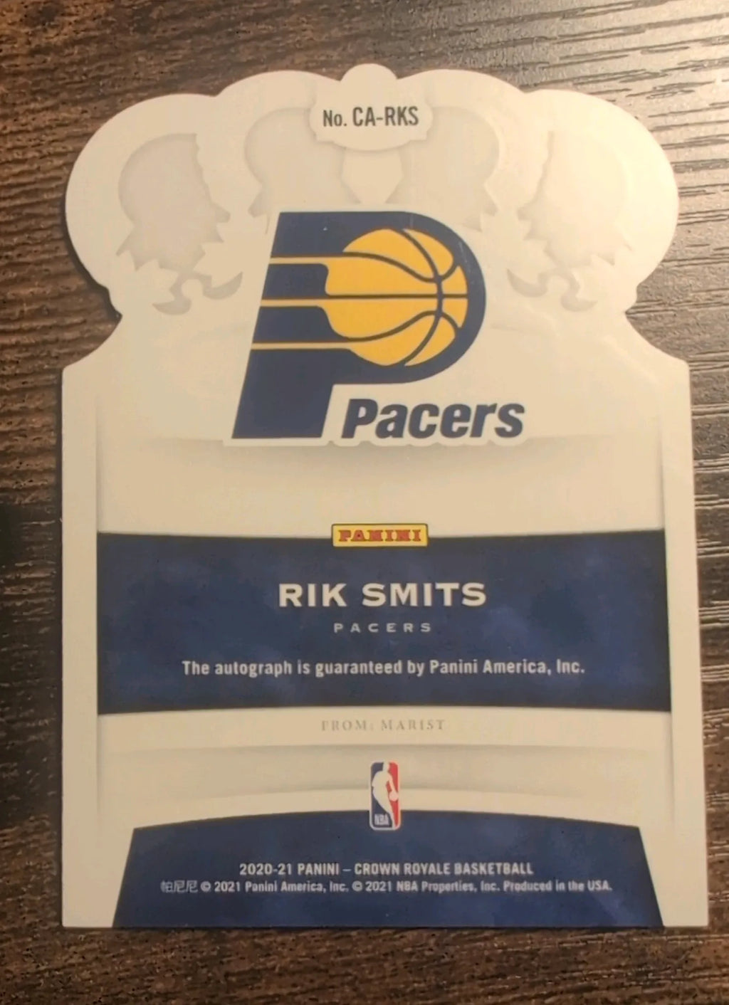 2020–21 Panini Crown Royale Rik Smits Crown Autographs #CA-RKS 58/99