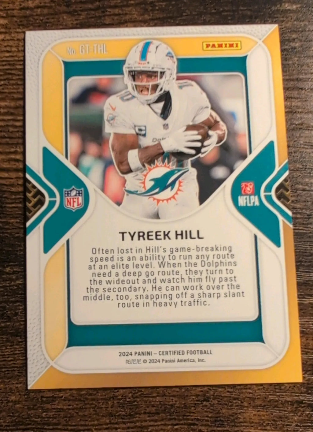 2024 Panini Certified Gold Team Tyreek Hill #GT-THI Orange 140/299