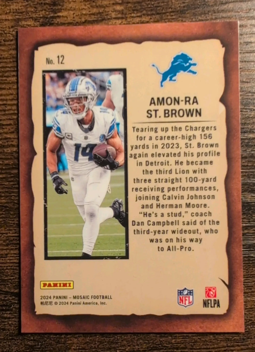 2024 Panini Mosaic Amon-Ra St. Brown Notoriety #12