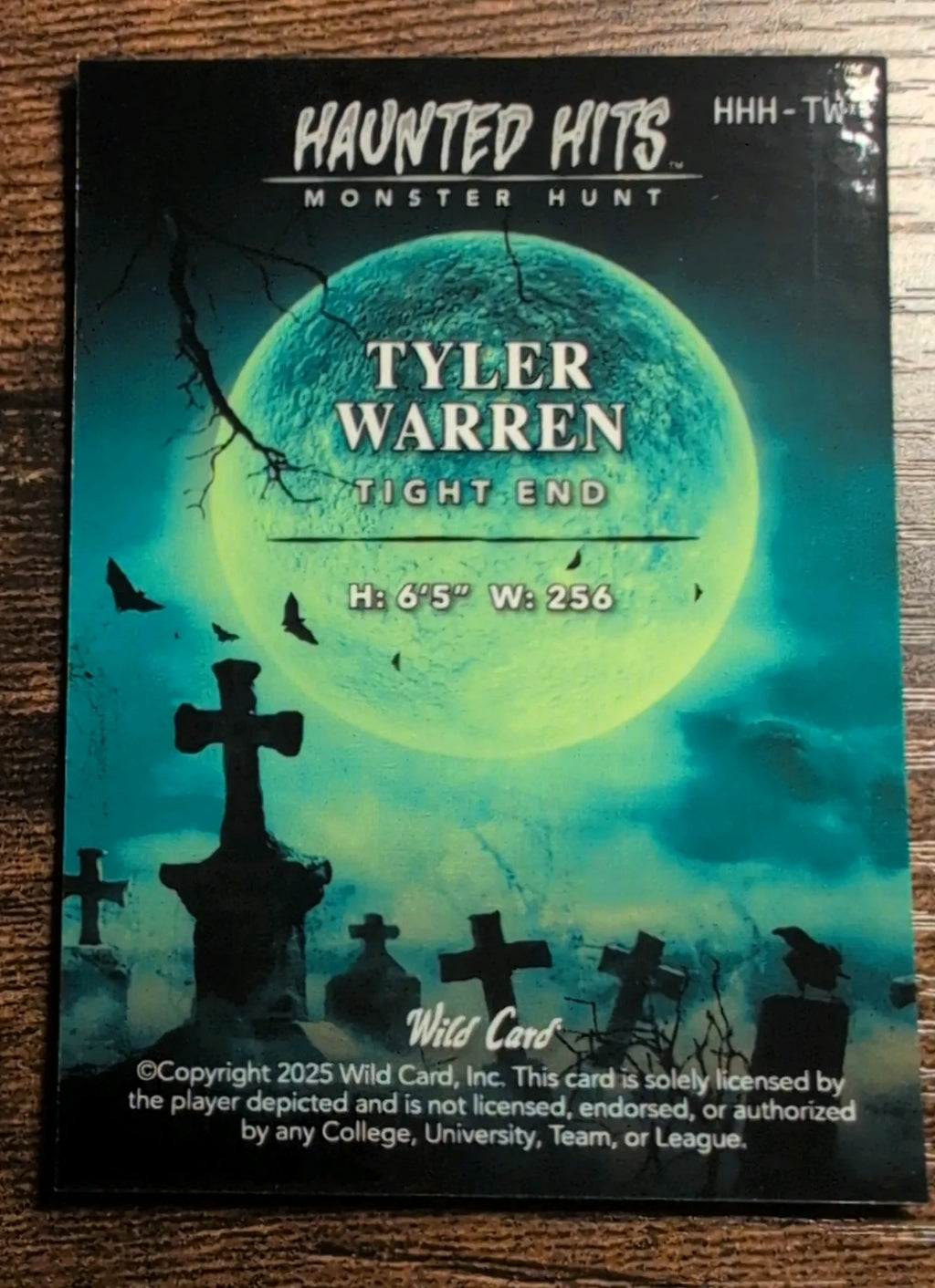 2025 Wild Card Haunted Hits Monster Hunt Tyler Warren RC 2/3
