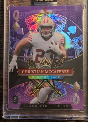 2026 Wild Card 5 Card Draw Black Tie Edition Christian McCaffrey Queen of Diamonds 4/4