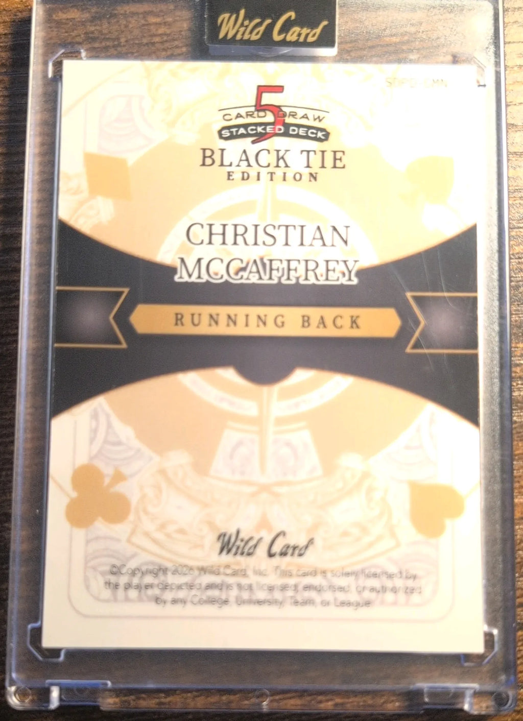 2026 Wild Card 5 Card Draw Black Tie Edition Christian McCaffrey Queen of Diamonds 4/4