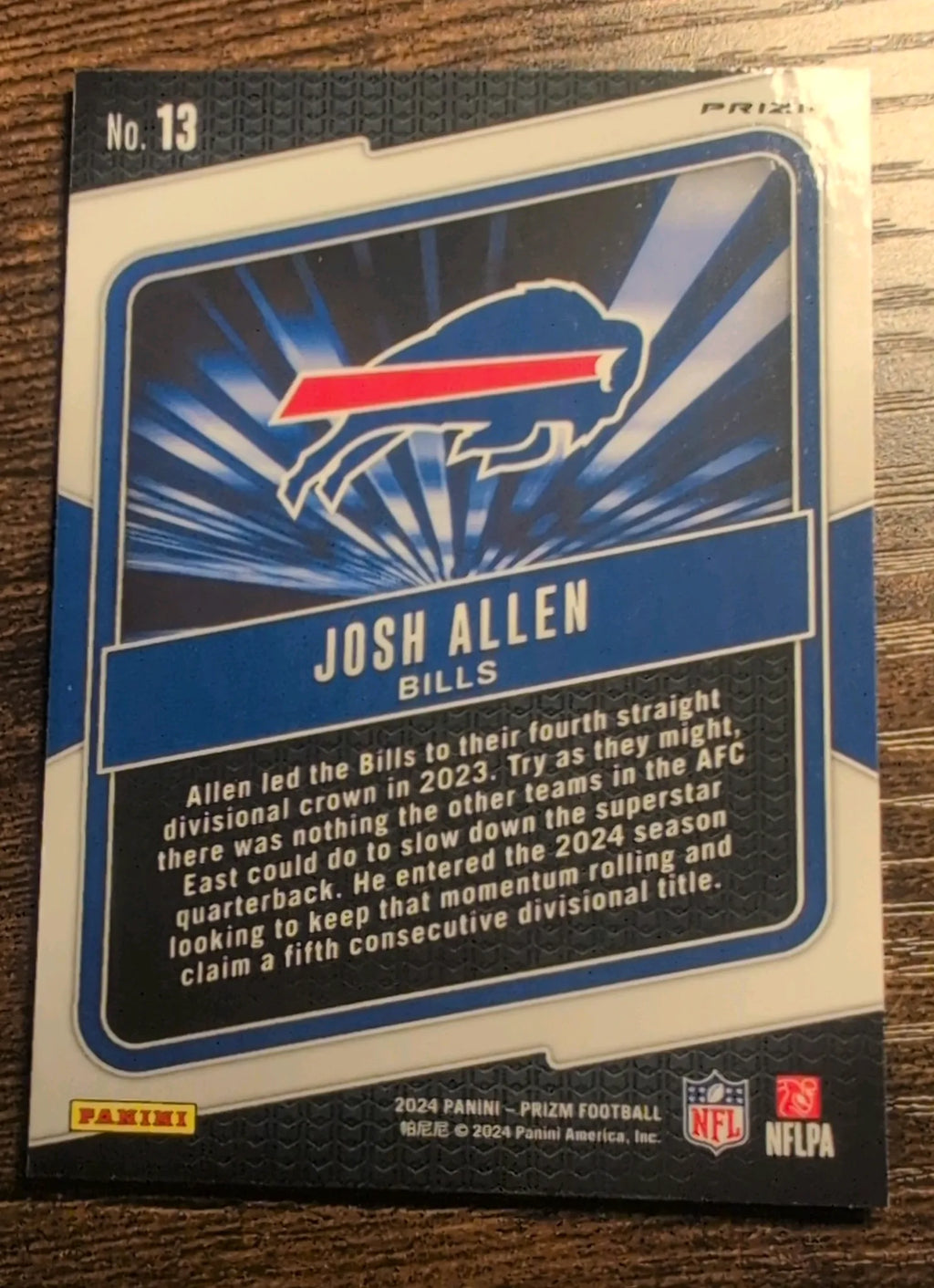 2024 Panini Prizm Josh Allen Hype #13 Green Prizm