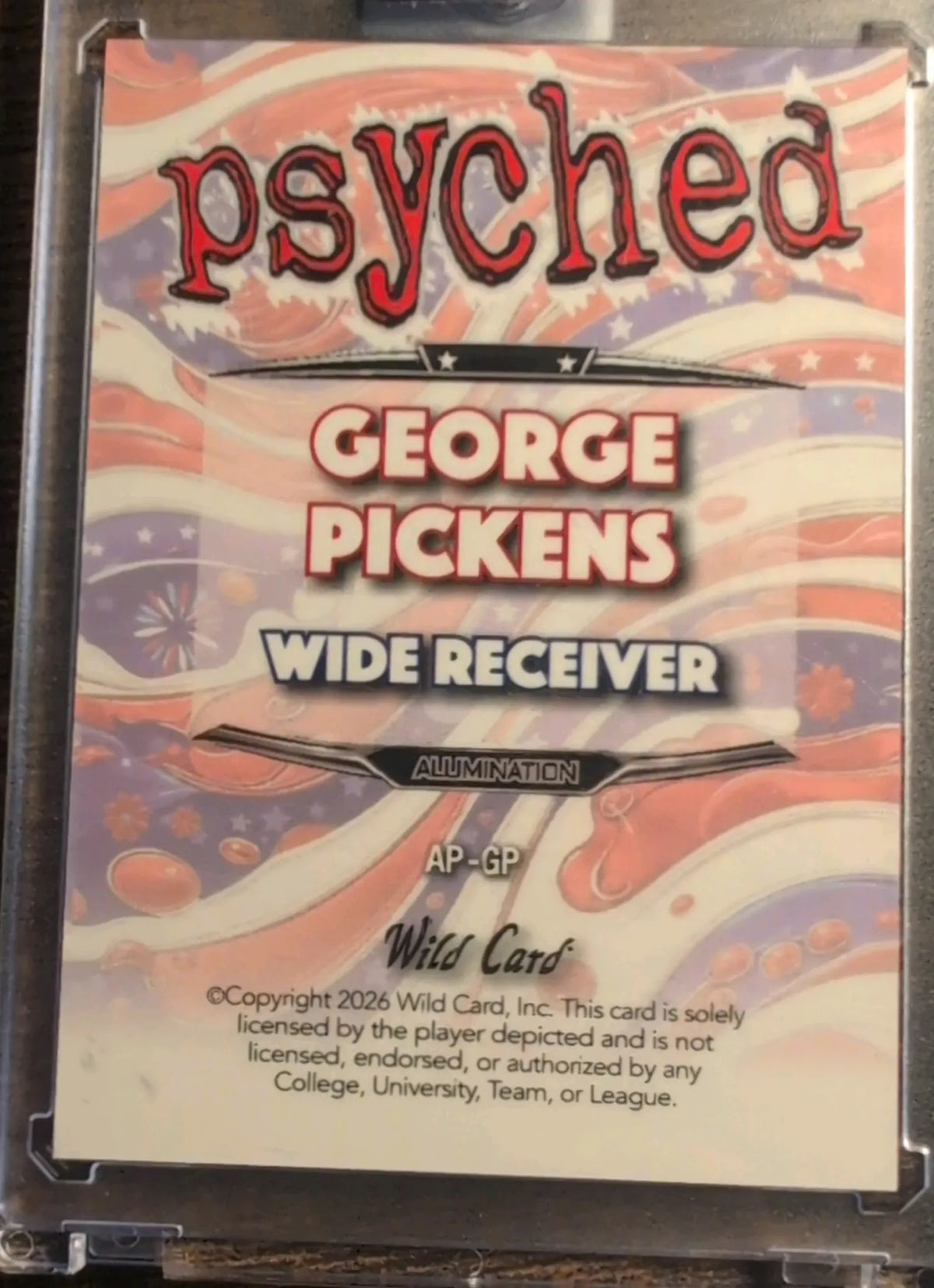 2026 Wild Card Alumination Psyched George Pickens #AP-GP 3/4 America 250