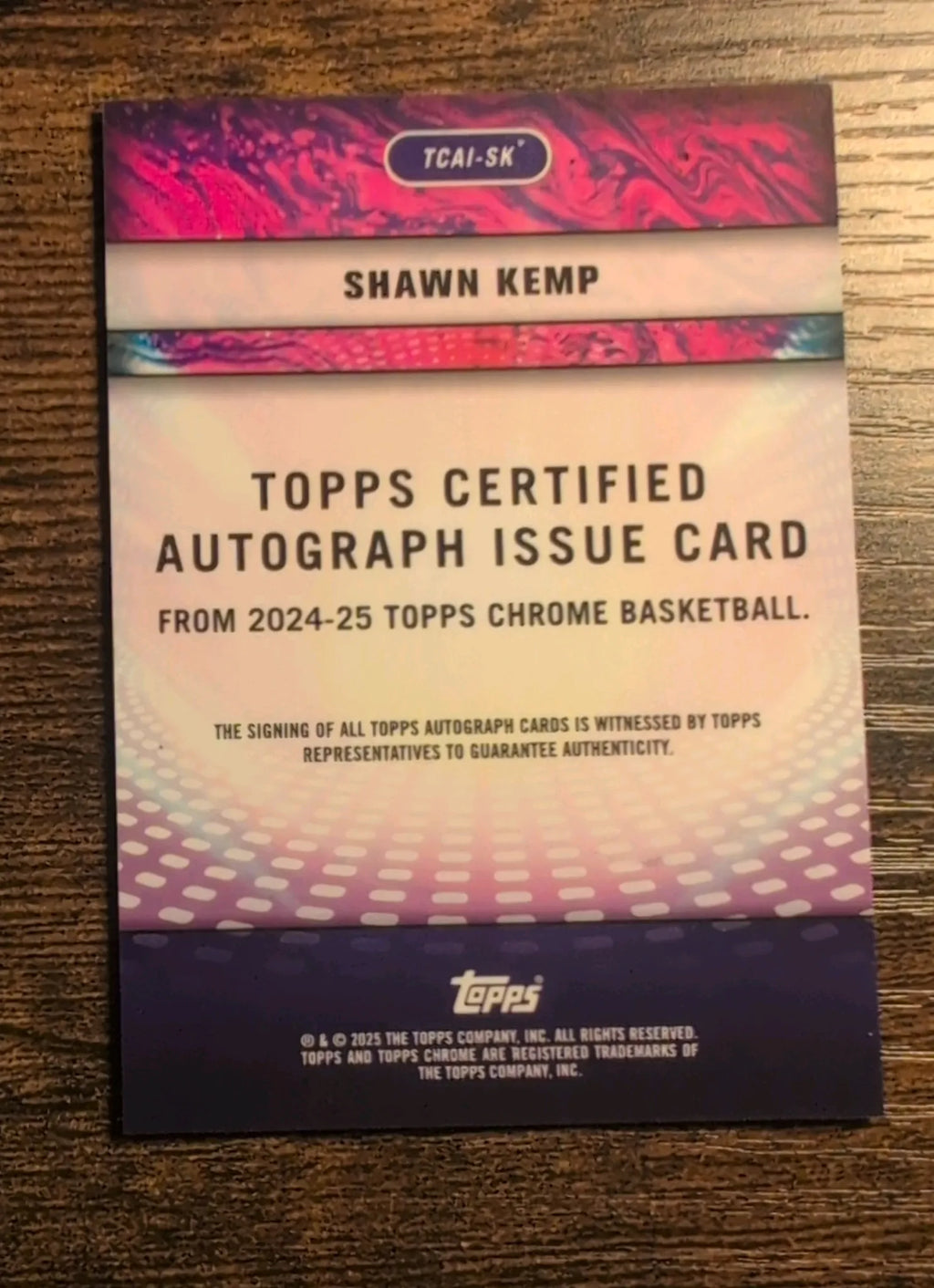 2024–25 Topps Chrome Shawn Kemp Certified Autograph #TCAI-SK