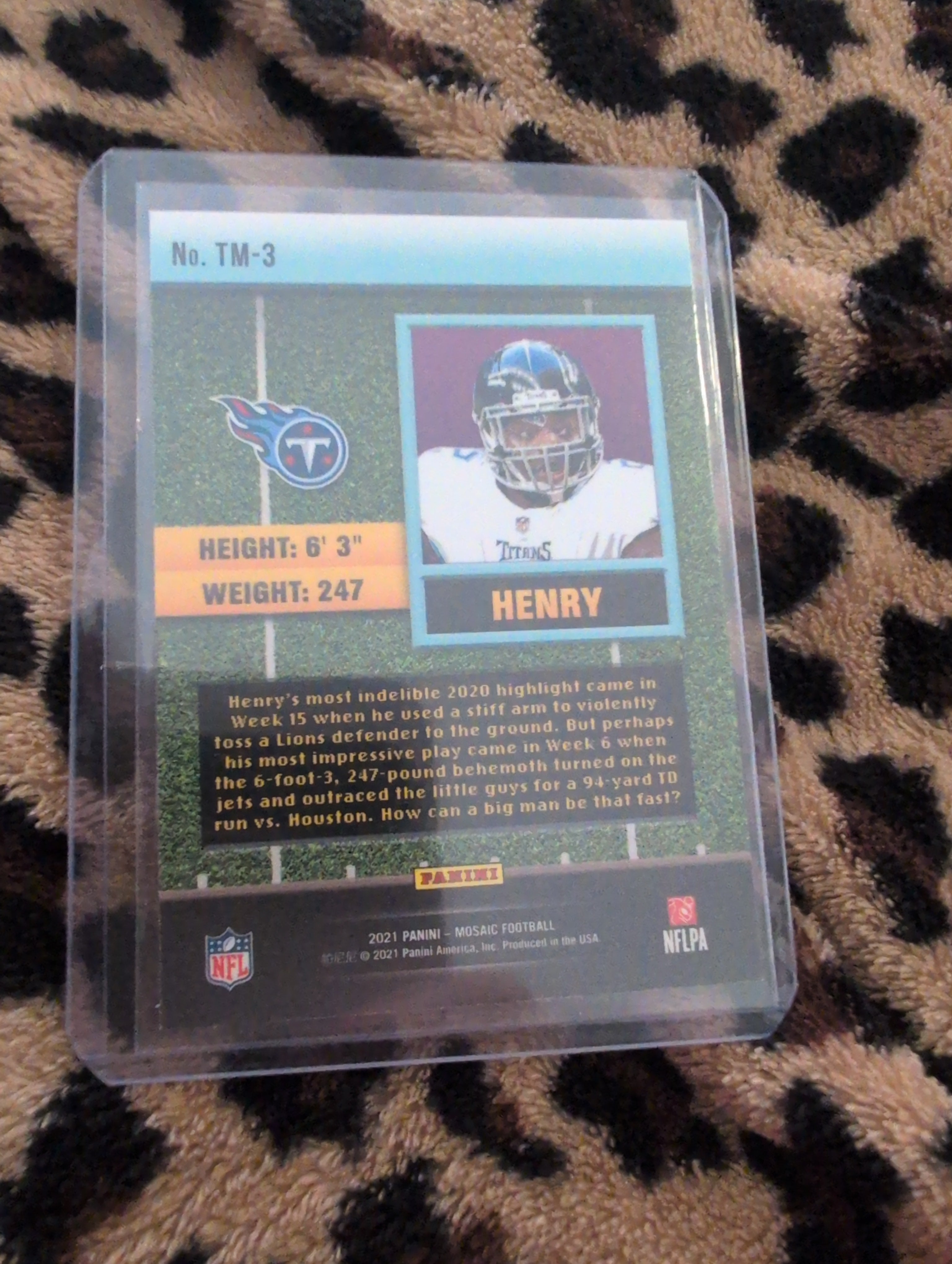 2021 Panini Mosaic Derrick Henry Touchdown Masters #TM-3 - Back