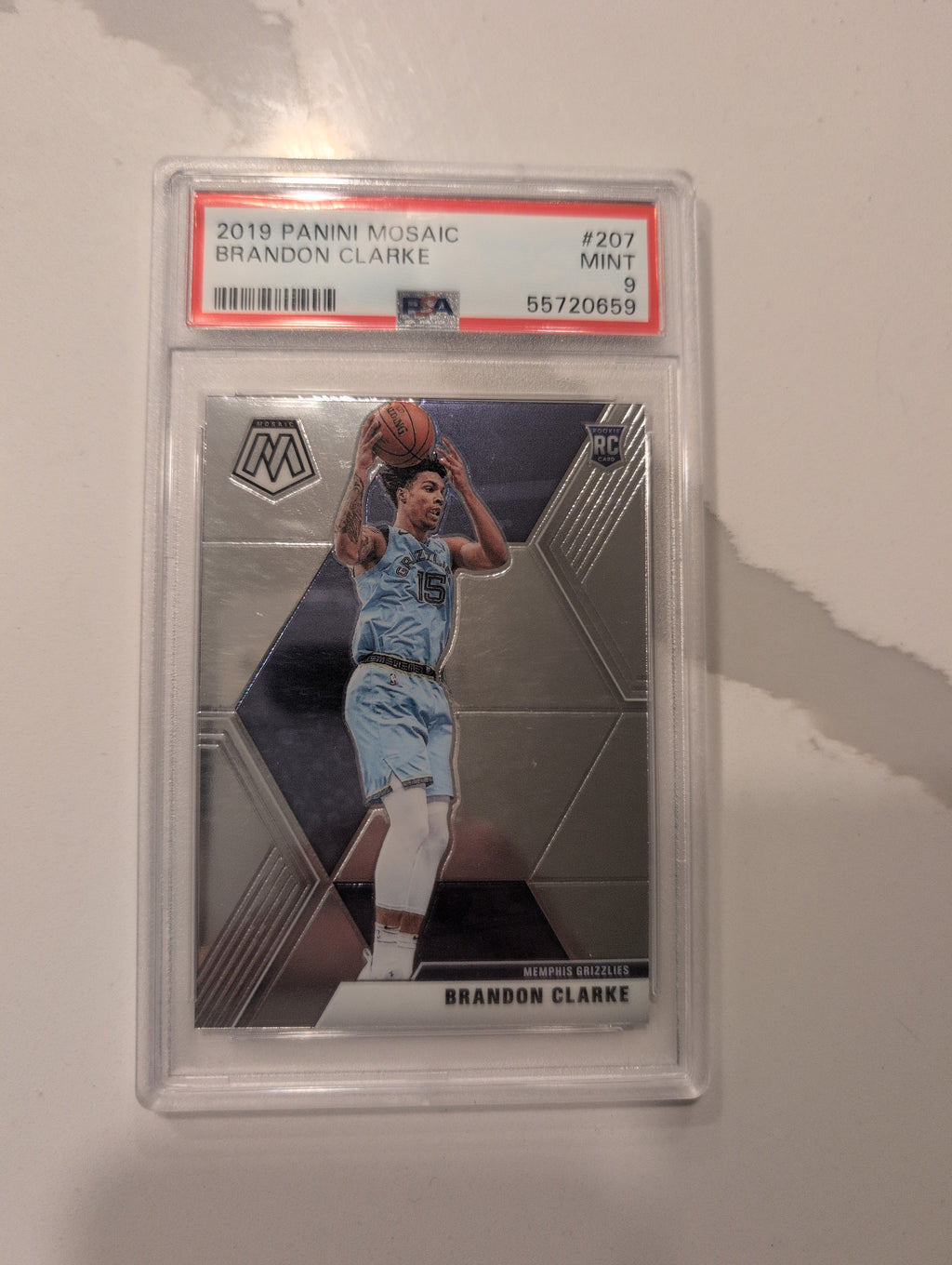2019 Panini Mosaic #207 Brandon Clarke PSA 9 - Front