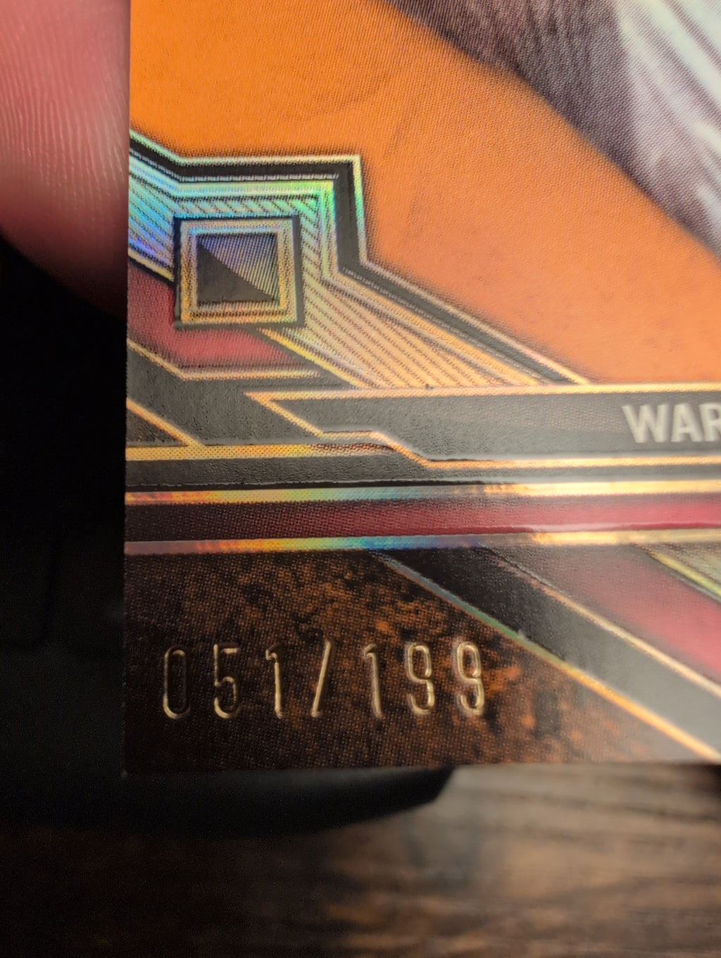Close-up of Warren Spahn serial number 051/199