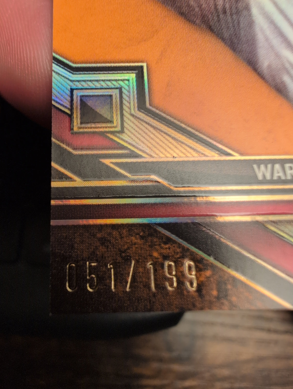 Close-up of Warren Spahn serial number 051/199