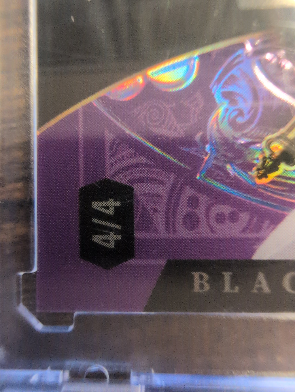 Close-up of Christian McCaffrey serial stamp 4/4