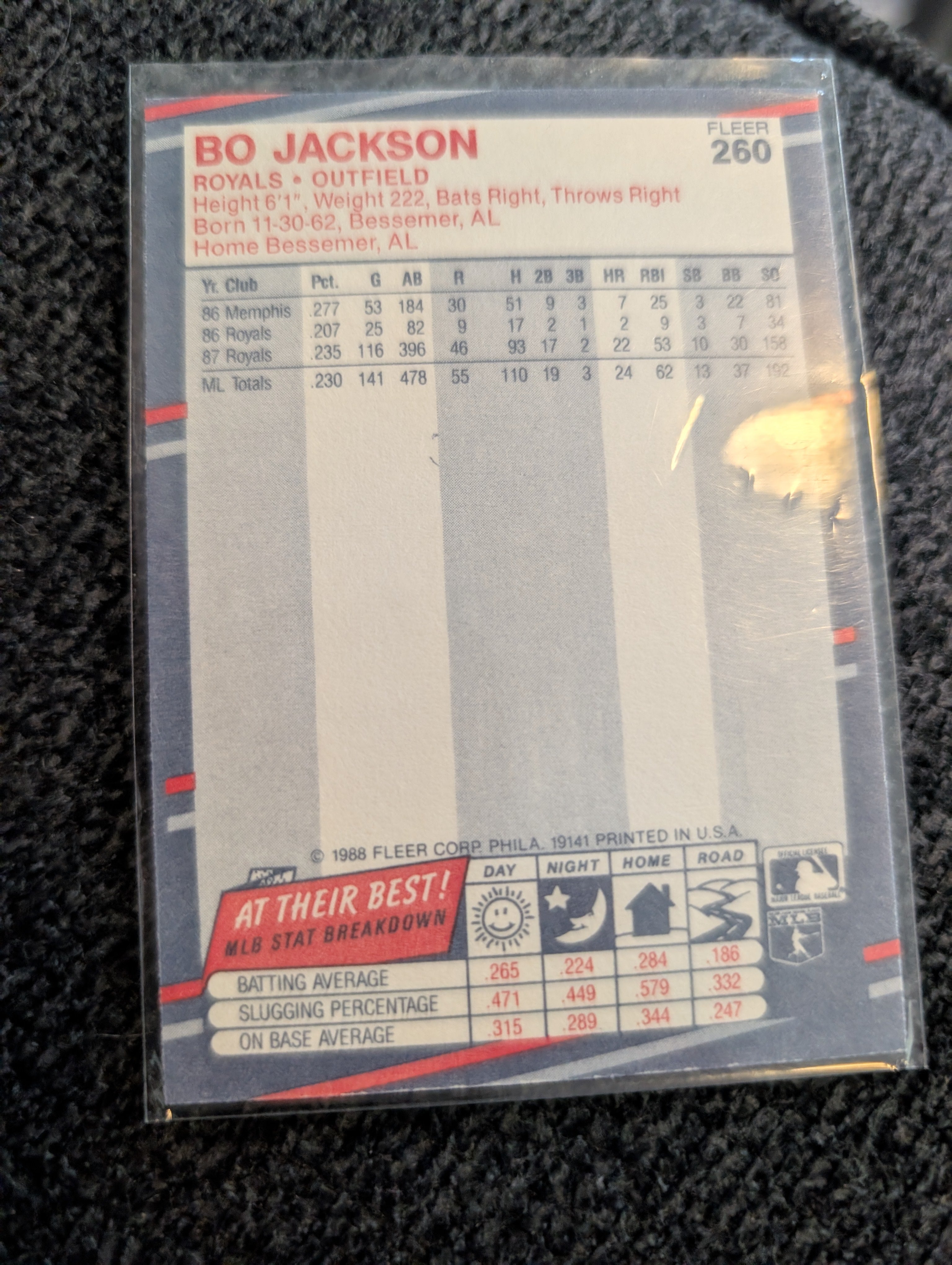 1988 Fleer Bo Jackson #260