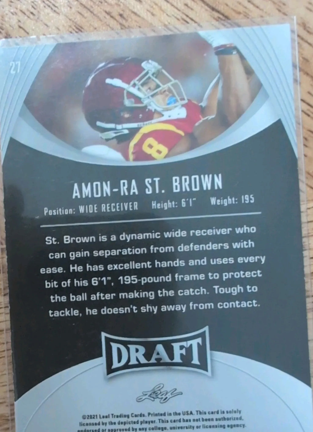 Amon-Ra St. Brown 2021 Leaf Rookie Card #27