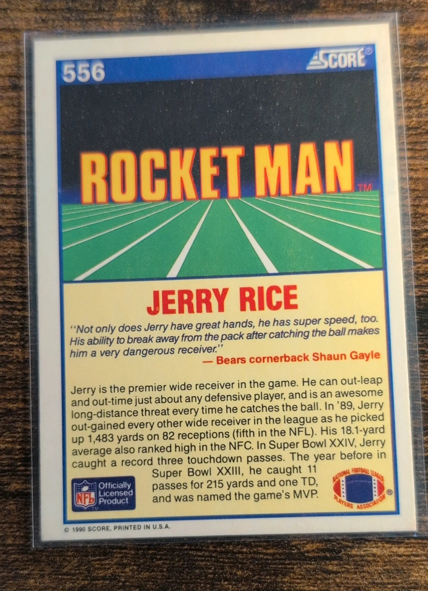 1990 Score Rocket Man Jerry Rice Football Card