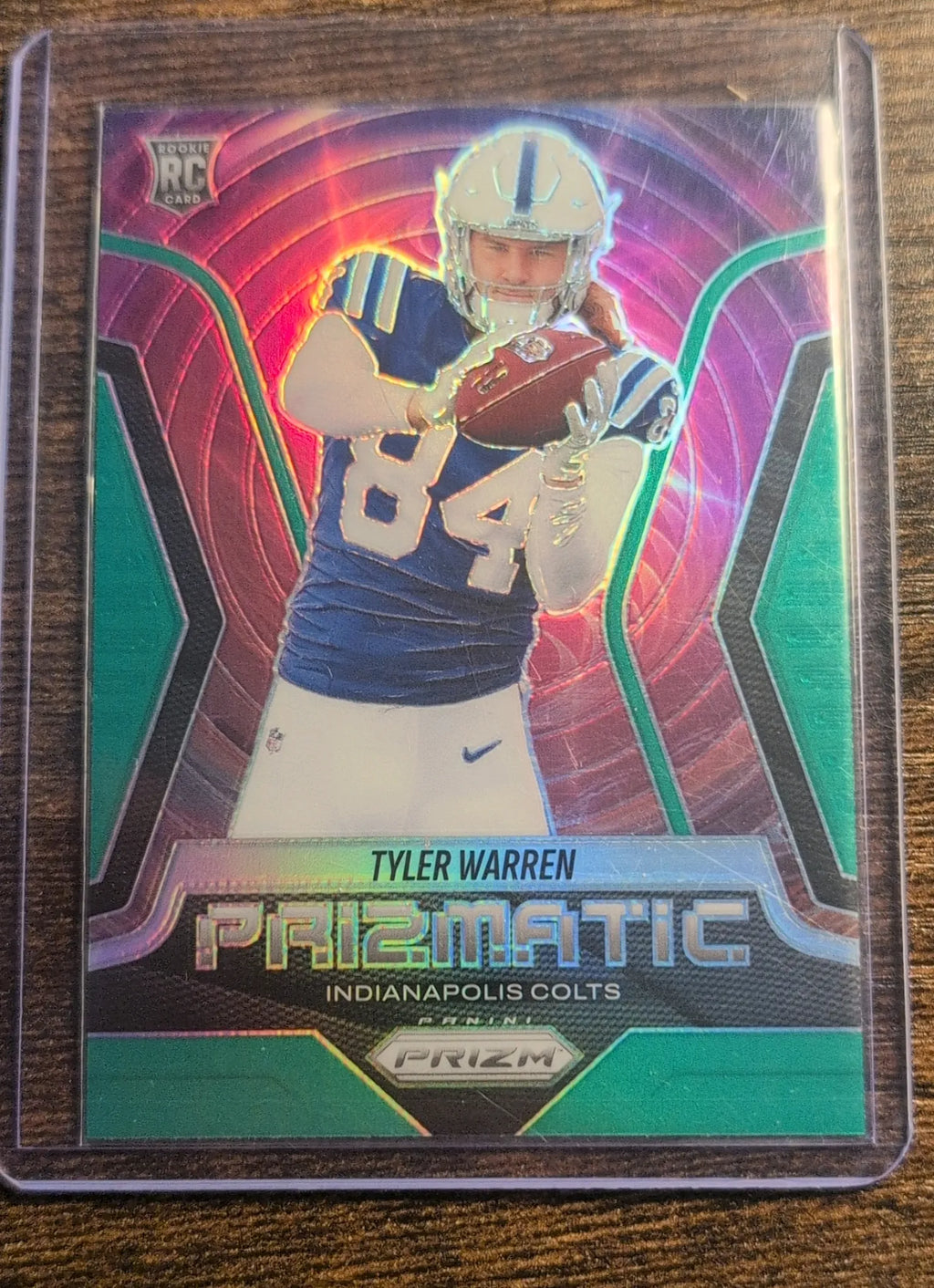 2025 Panini Prizm Prizmatic Entrances #15 Tyler Warren RC - Green Prizm