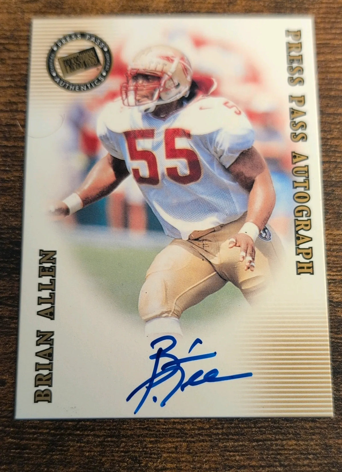 2001 Press Pass Signature Edition Brian Allen Auto Football