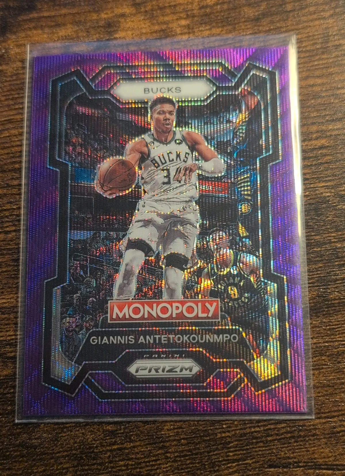 2023–24 Panini Prizm Monopoly Giannis Antetokounmpo Purple Prizm #49