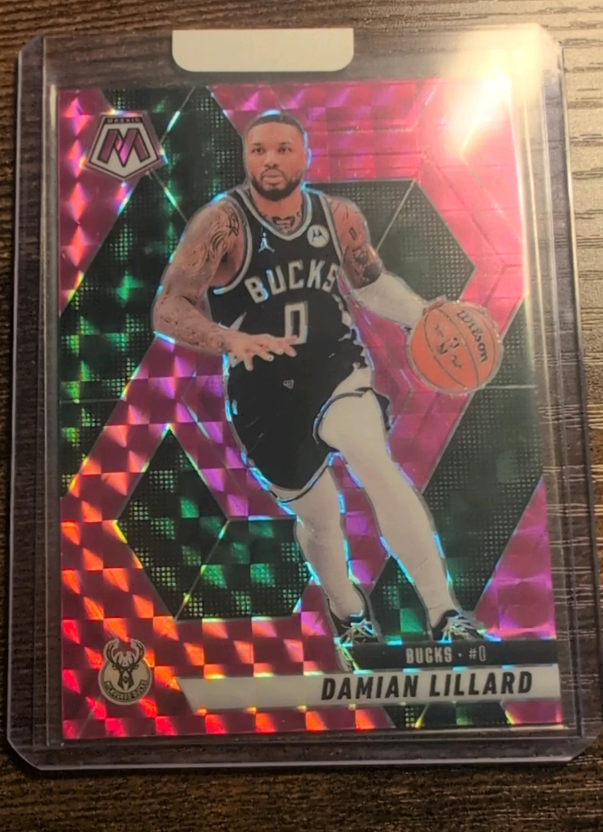 2024–25 Panini Mosaic Damian Lillard #155 Pink Mosaic 017/175