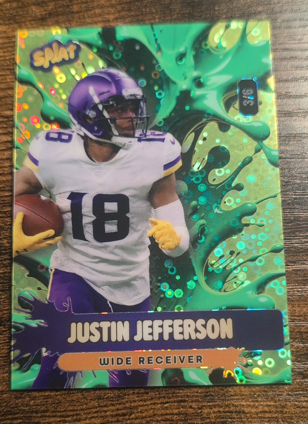 2026 Wild Card Splat Justin Jefferson Green Splat #SLSESa4-JJ 3/6