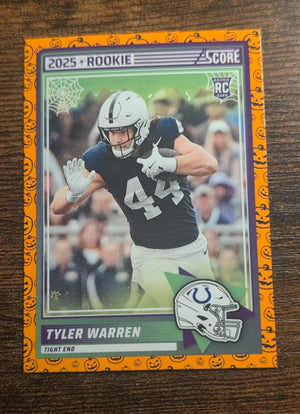 2025 Panini Score Tyler Warren Rookie #21 Halloween Parallel