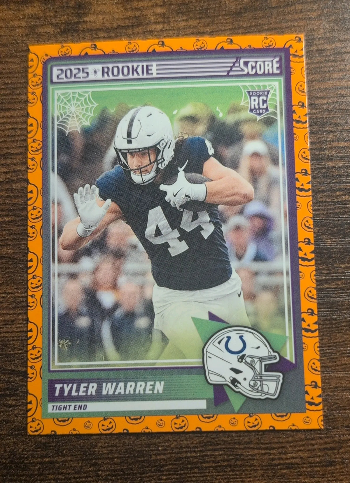 2025 Panini Score Tyler Warren Rookie #21 Halloween Parallel