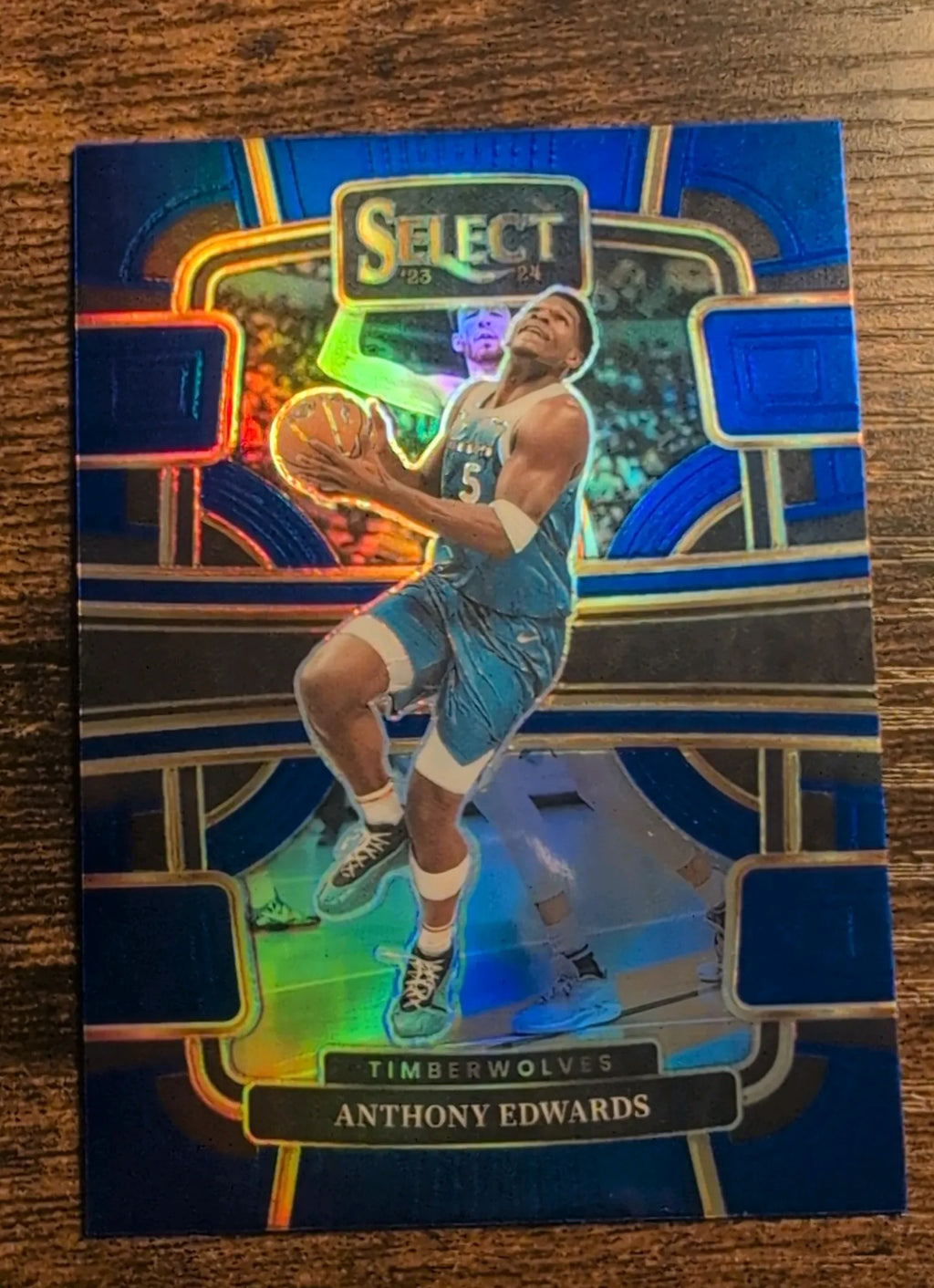 2023–24 Panini Select Anthony Edwards #37 Concourse Blue Prizm