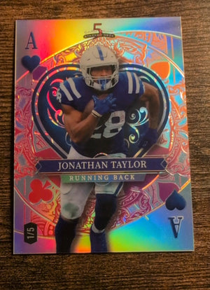 2026 Wild Card 5 Card Draw Stacked Deck Jonathan Taylor #SDJH-JTN 1/5