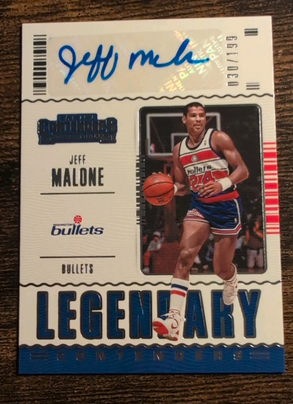 2020–21 Panini Contenders Jeff Malone Legendary Contenders Autograph #LC-JEF 090/199