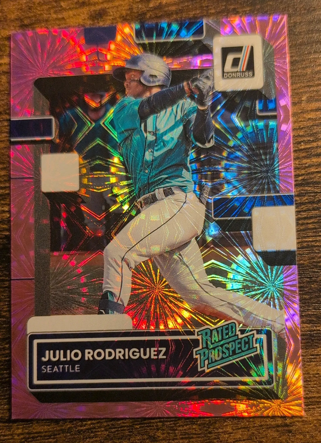 2022 Panini Donruss Julio Rodríguez Rated Prospect #RP-1 Pink Fireworks
